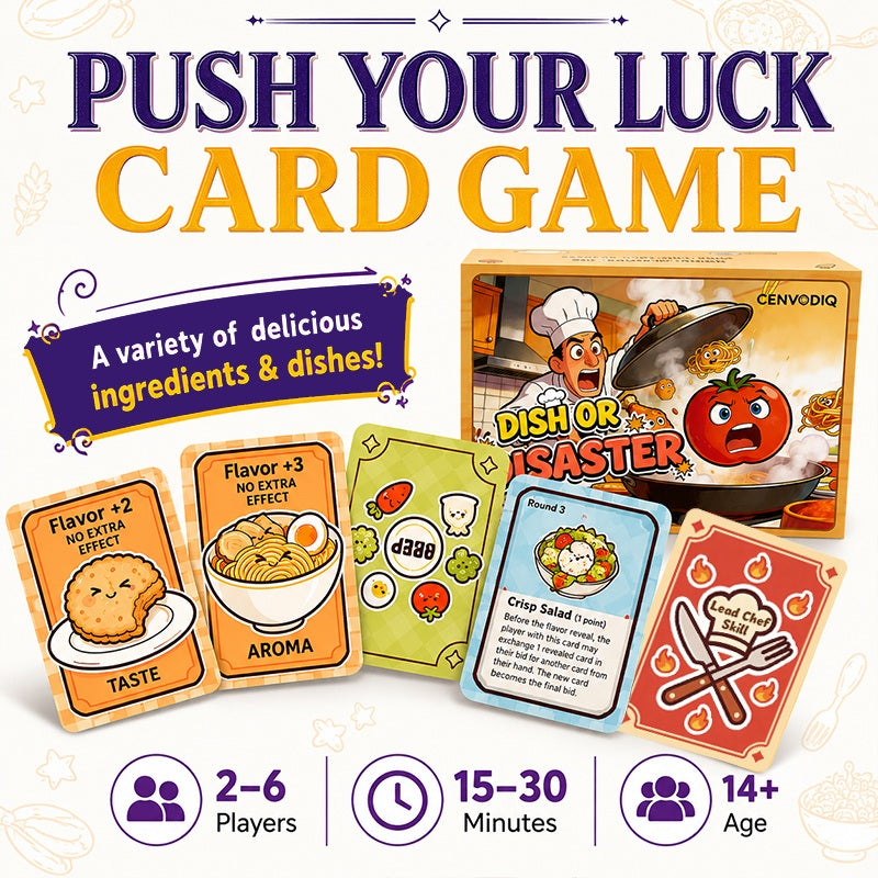 6 Player Bluffing Strategy Food Theme Card Game, Interactive Bidding Battle & Hidden Card Play Party Game, Top Selling Fun Game Night Card Game for Card Game Enthusiasts