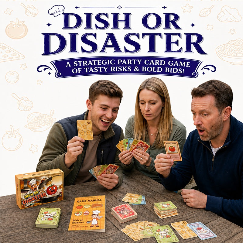 6 Bluffing Strategy Food Theme Card Game, Interactive Bidding Battle & Hidden Card Play Party Game